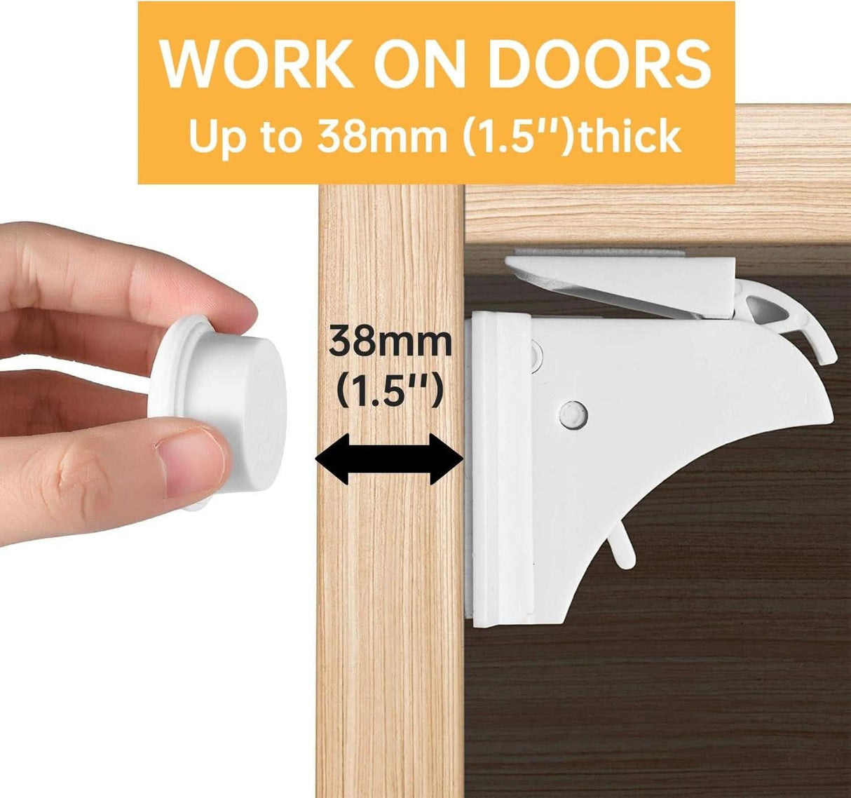 BYTO Magnetic Multi Child & Baby Safety Cupboard Locks White
