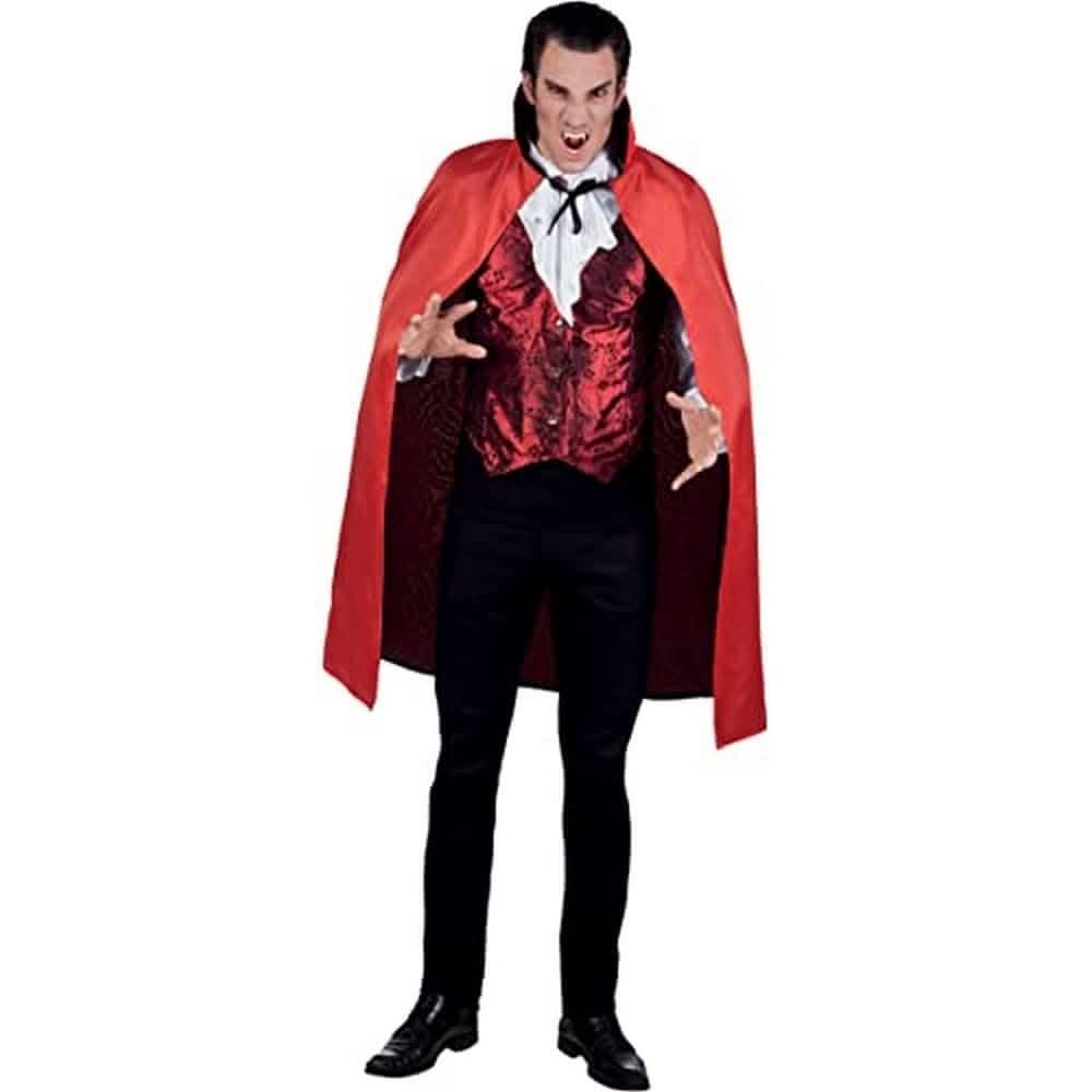 Men's Vampire Dracula Reversible Cape Halloween Fancy Dress
