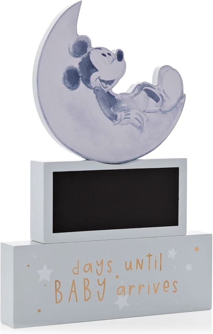 Disney Mickey Countdown to Baby's Arrival Mantel Plaque Blue