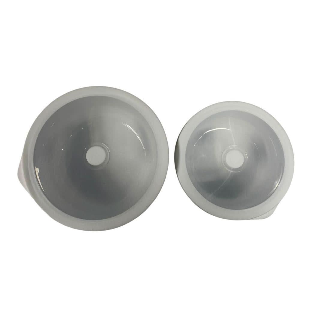 Plastic Polypropylene Round Microwave Bowl with Clear Lid Set of 2