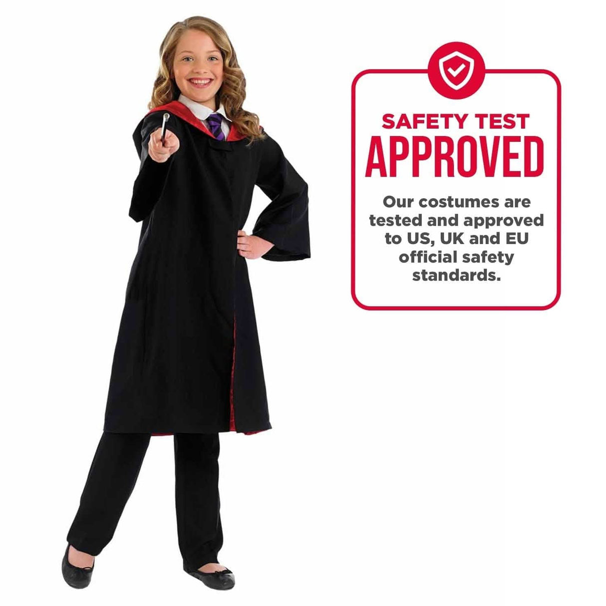 Child Wizard Cape and Wand Set - L