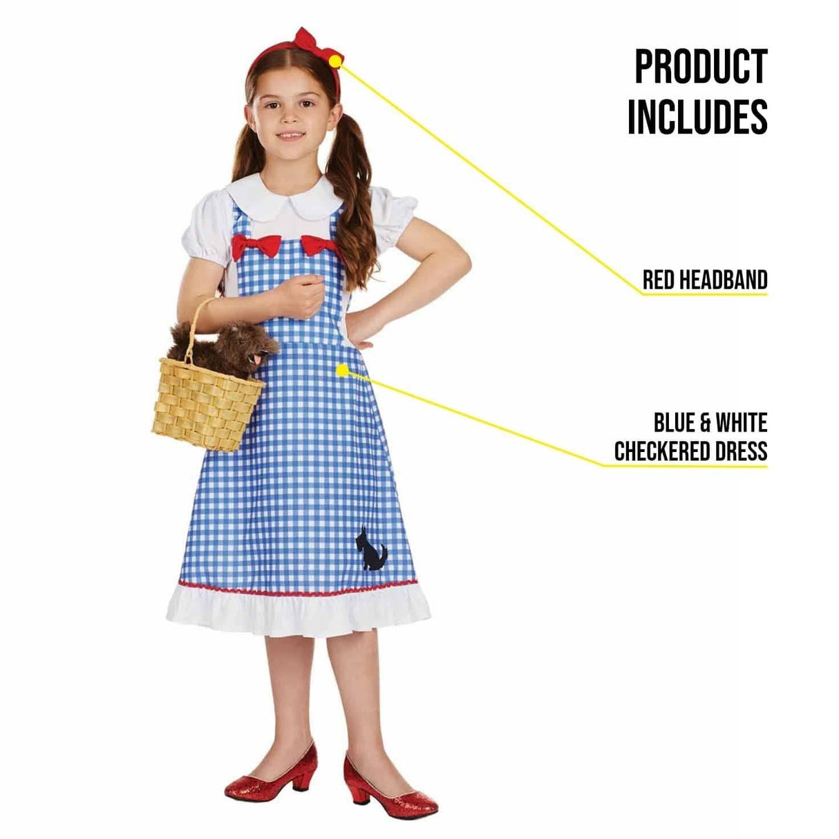 Child Wizard of Oz Dorothy Fancy Dress Costume - 4-6 Years