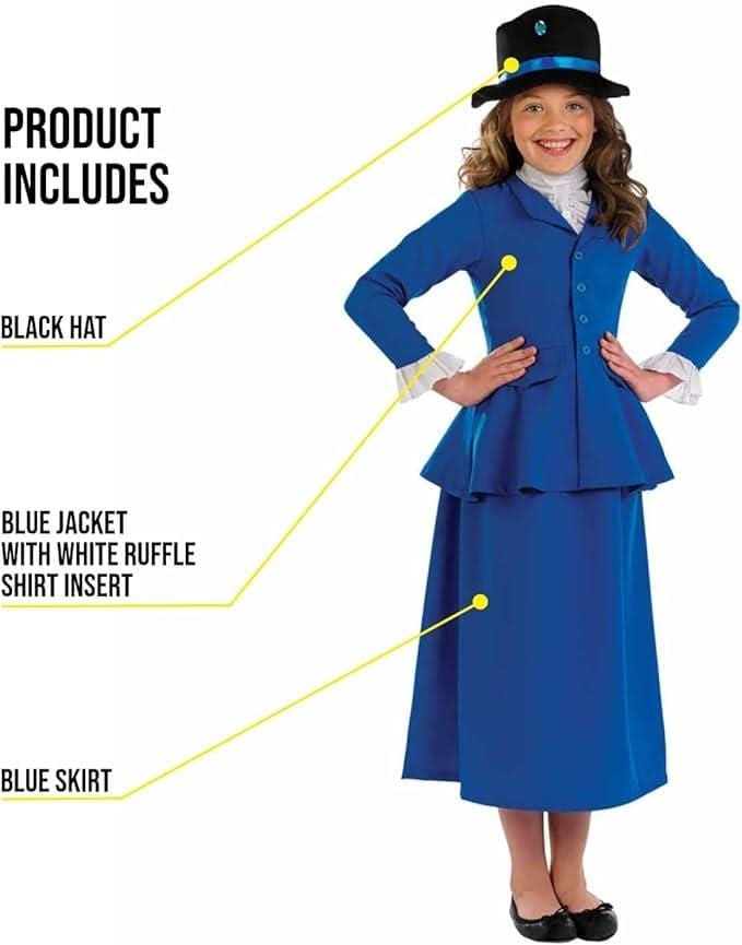 Child Mary Poppins Girl's Fancy Dress Costume