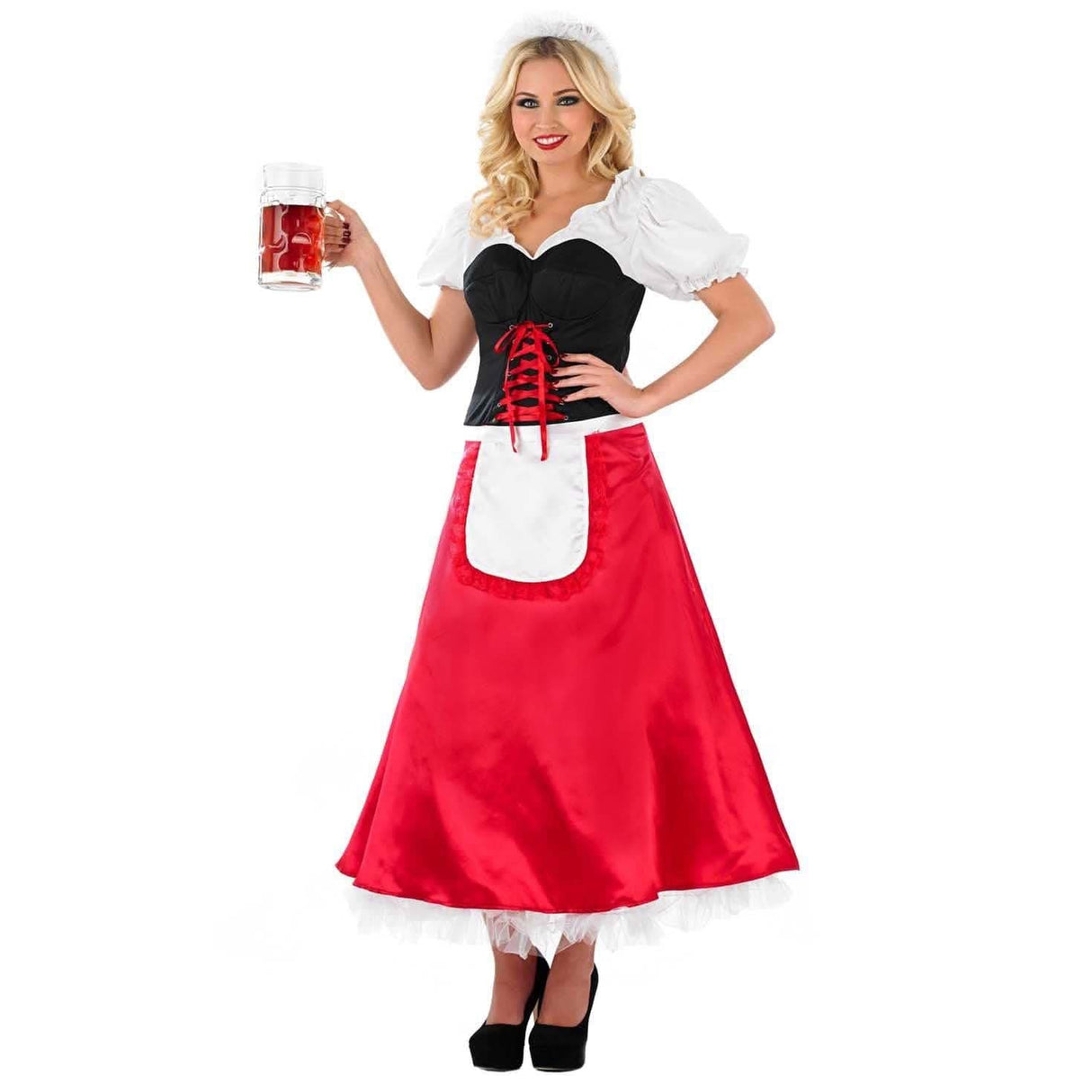 Women's Oktoberfest Red Bavarian Fancy Dress Costume