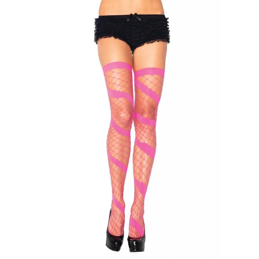 Leg Avenue Neon Diamond Net Thigh High Tights
