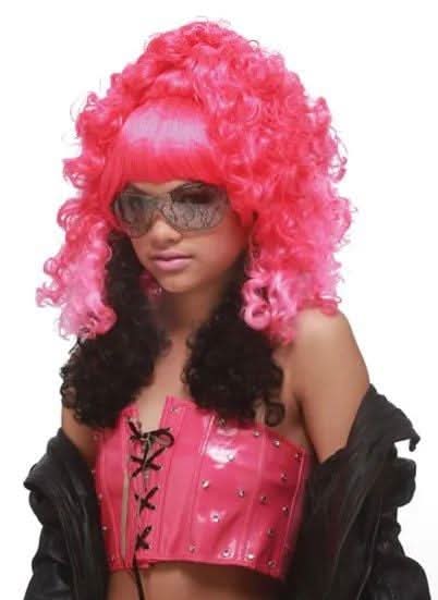 Nicki Minaj Rap Diva Pink Princess Costume Wig