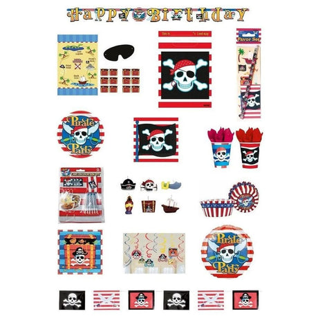 Fancy Dress pirate party napkins with skull and crossbones design for pirate-themed decorations