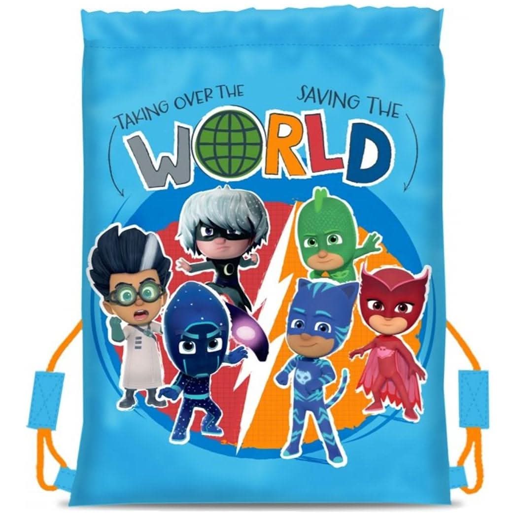 Pj Masks Cool Light Blue Drawstring School PE Bag