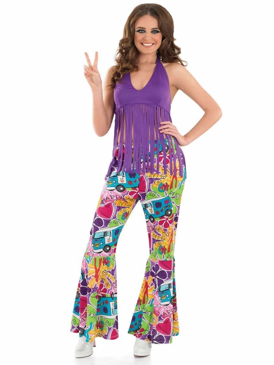 Women's Fringed Hippie Top Purple - XXL