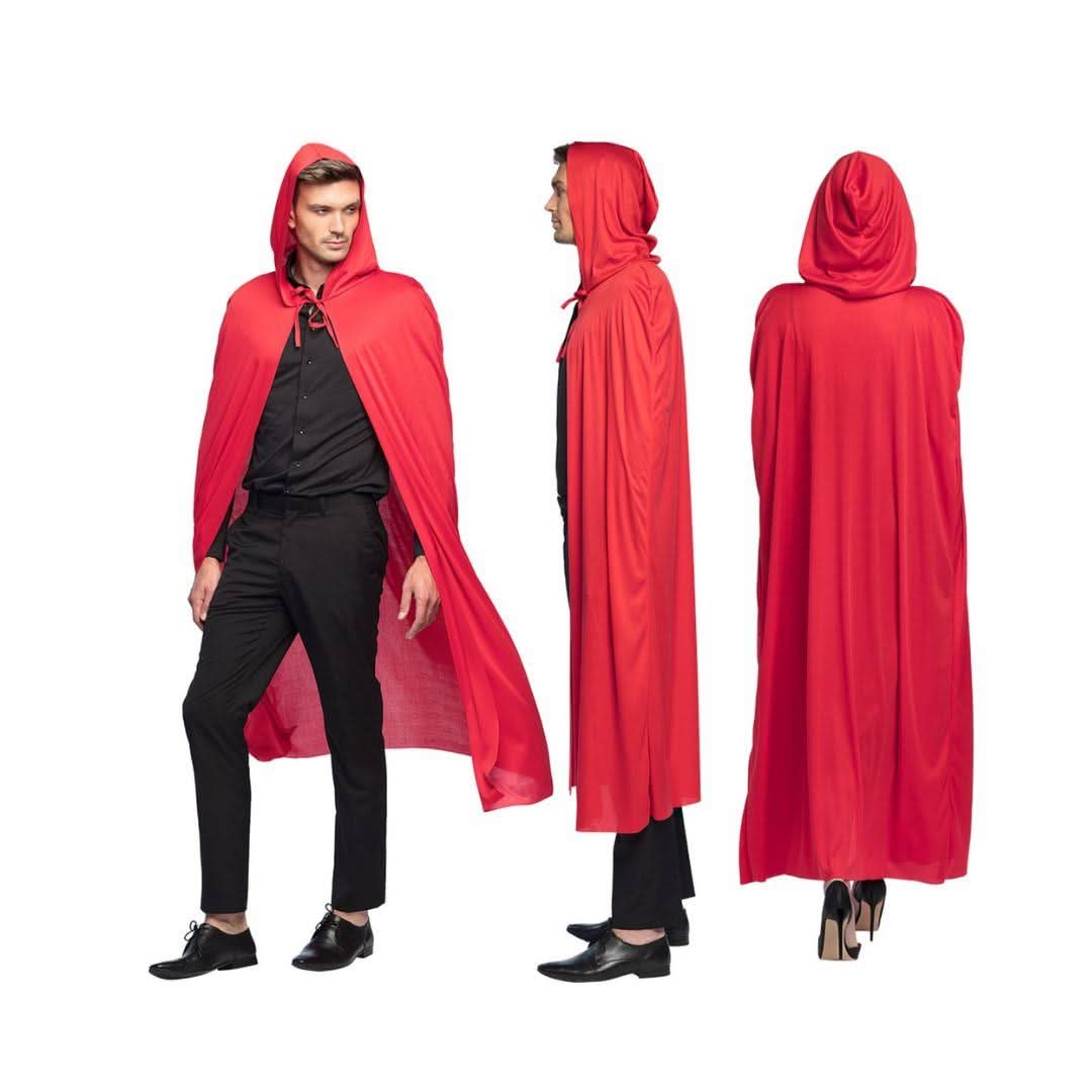 Boland Cape with Hood Red Fancy Dress Halloween Unisex 180cm