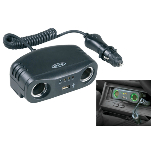 Ring Portable 12v Multisocket Car Charger With USB