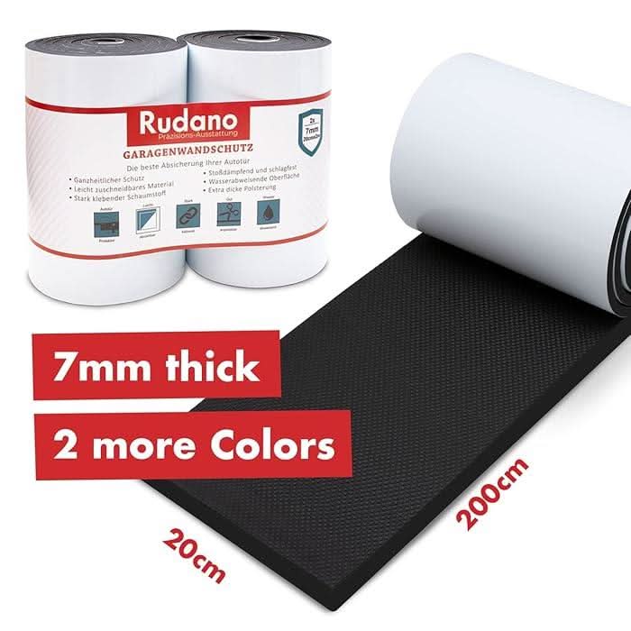 Rudano 7mm Self-Adhesive Wall Pad – Car Door Protection Black