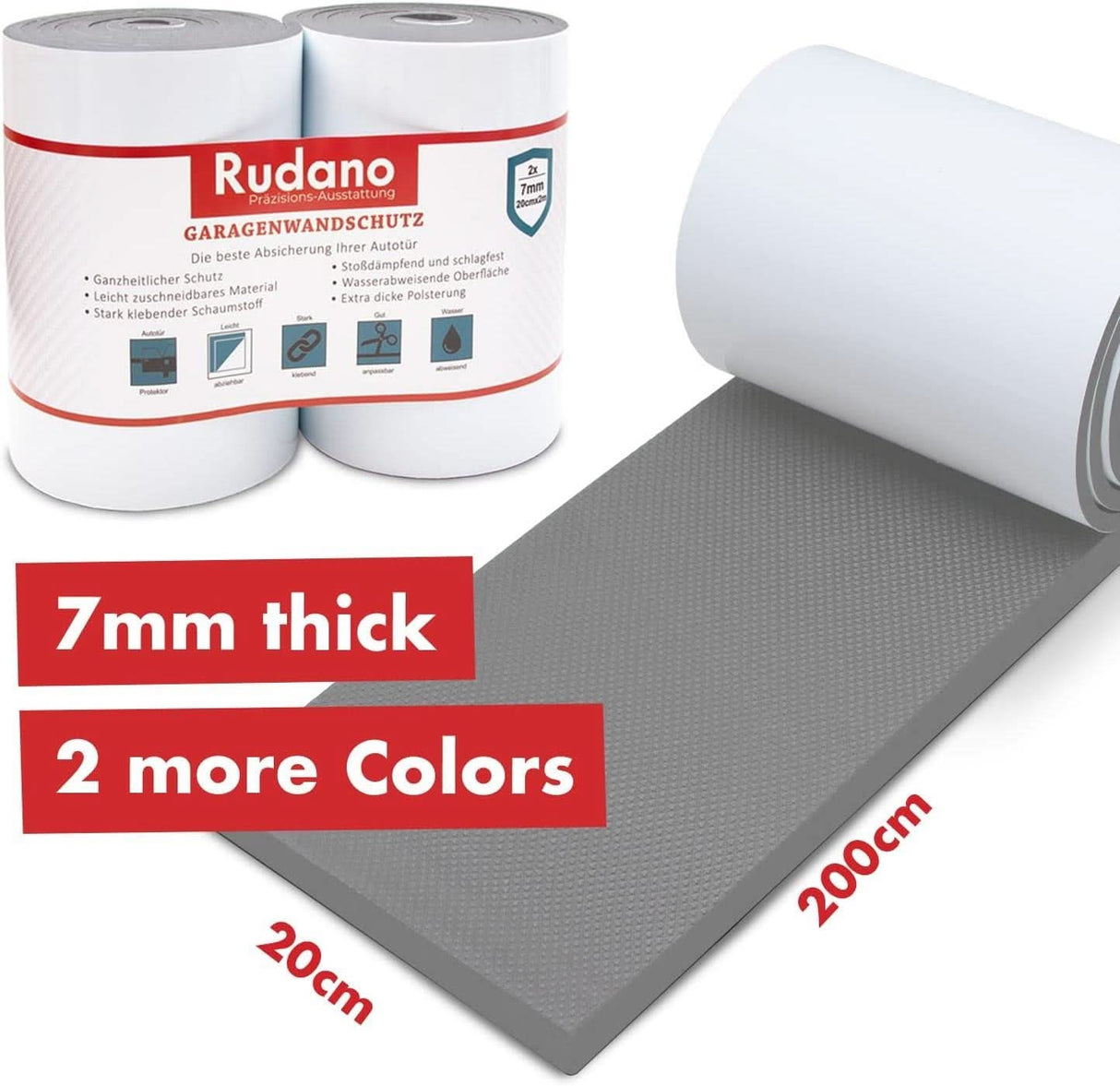 Rudano Foam Garage Wall Protector – 7mm, Grey