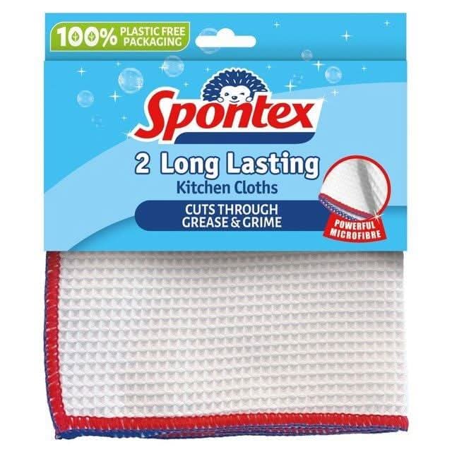 Spontex Long Lasting Kitchen Cloths - 5 Packs of 2 (10 Total Cloths)