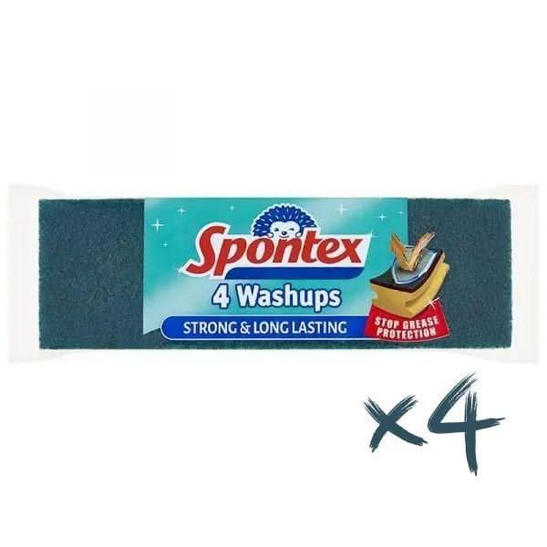 Spontex Washups Sponges - 4 Packs of 4 (16 Total Sponges)