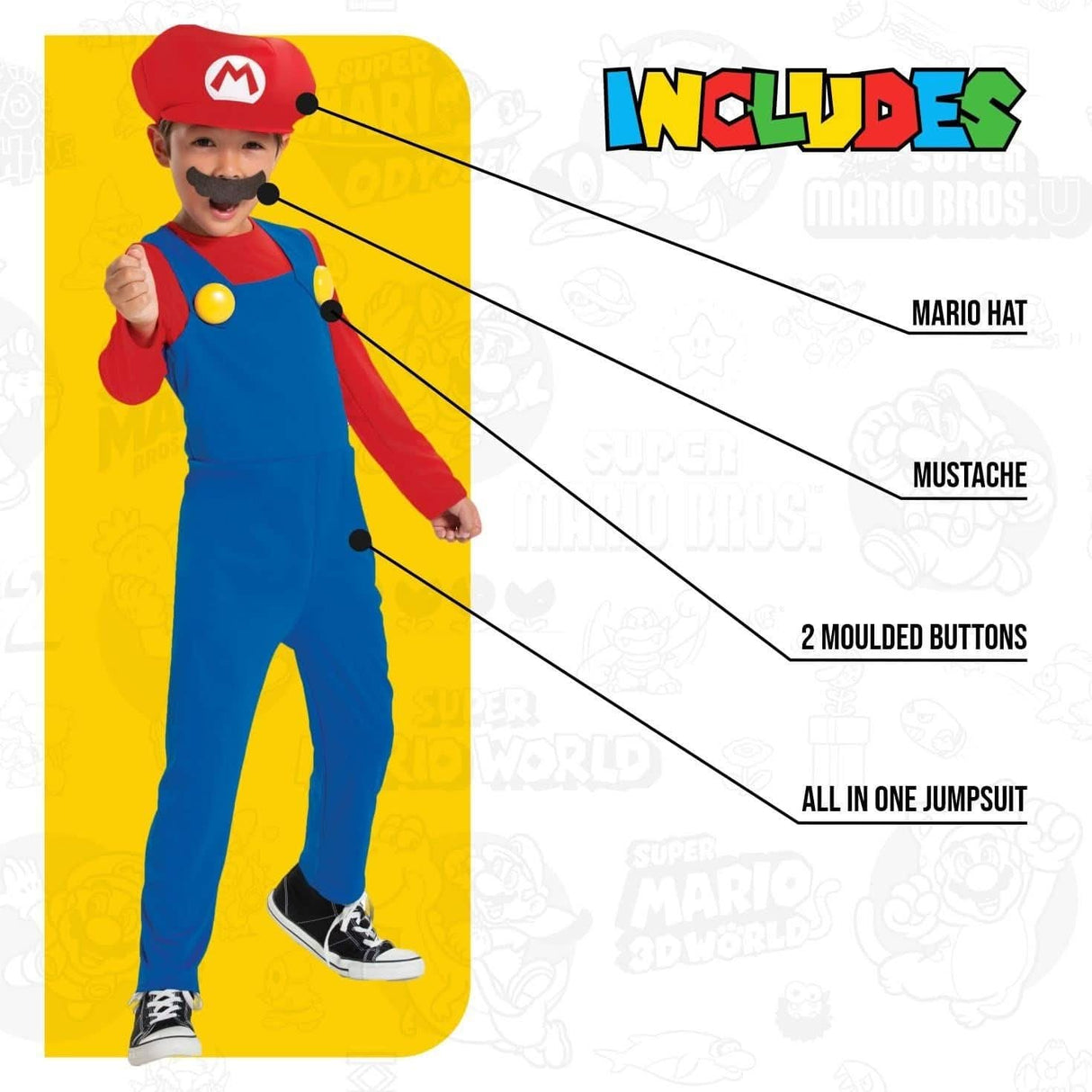 Child Officially Licensed Super Mario Costume - M