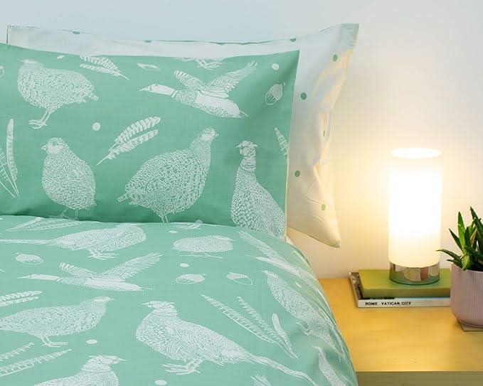 Creative Cloth Moorland Birds Superking Reversible Duvet – Green