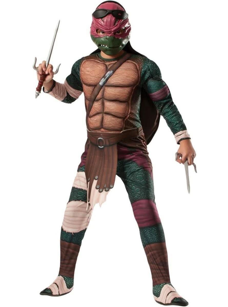 Child Teenage Mutant Ninja Turtles Movie Deluxe Raphael Costume - L