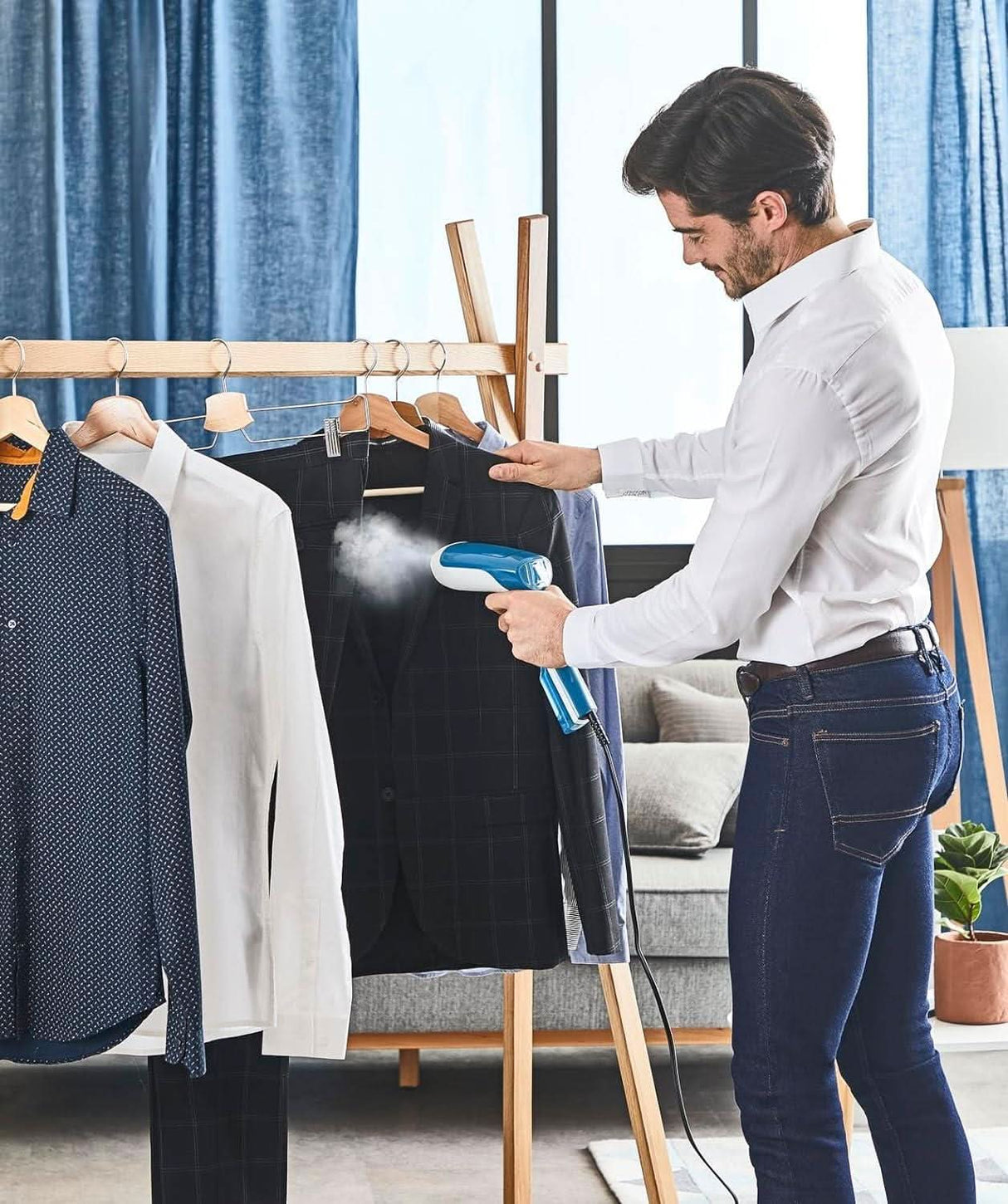 Tefal Access Steam Handheld Garment Steamer 1600W Blue