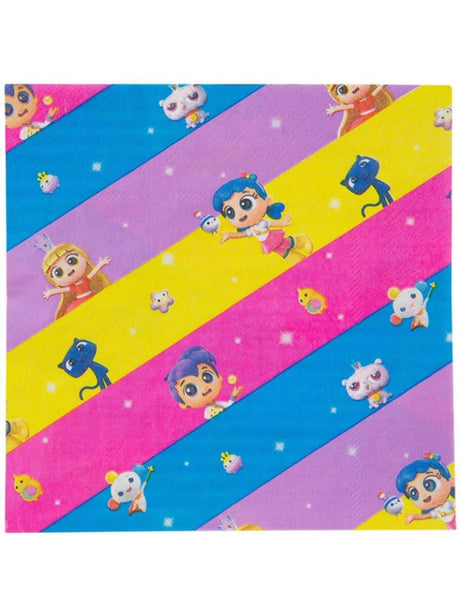 True and the Rainbow Kingdom party supplies colorful decorative napkins with character designs