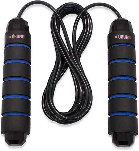 Calitek adjustable skipping rope with black and blue foam handles for comfortable grip