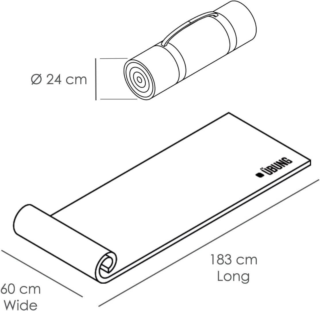 UBUNG 10mm Non-Slip Yoga Mat with Carry Strap – Orange