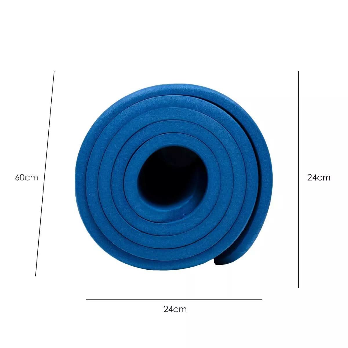 UBUNG Yoga Mat Non Slip with Carry Strap 10mm Thick Exercise Mat for Home Workouts Pilates Yoga Blue