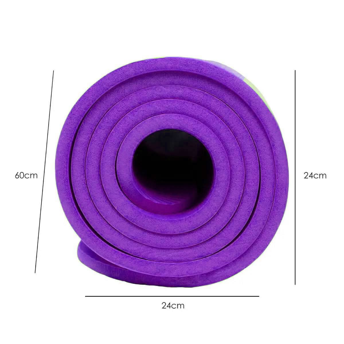 UBUNG Yoga Mat Non Slip with Carry Strap 10mm Thick Pilates Yoga Purple