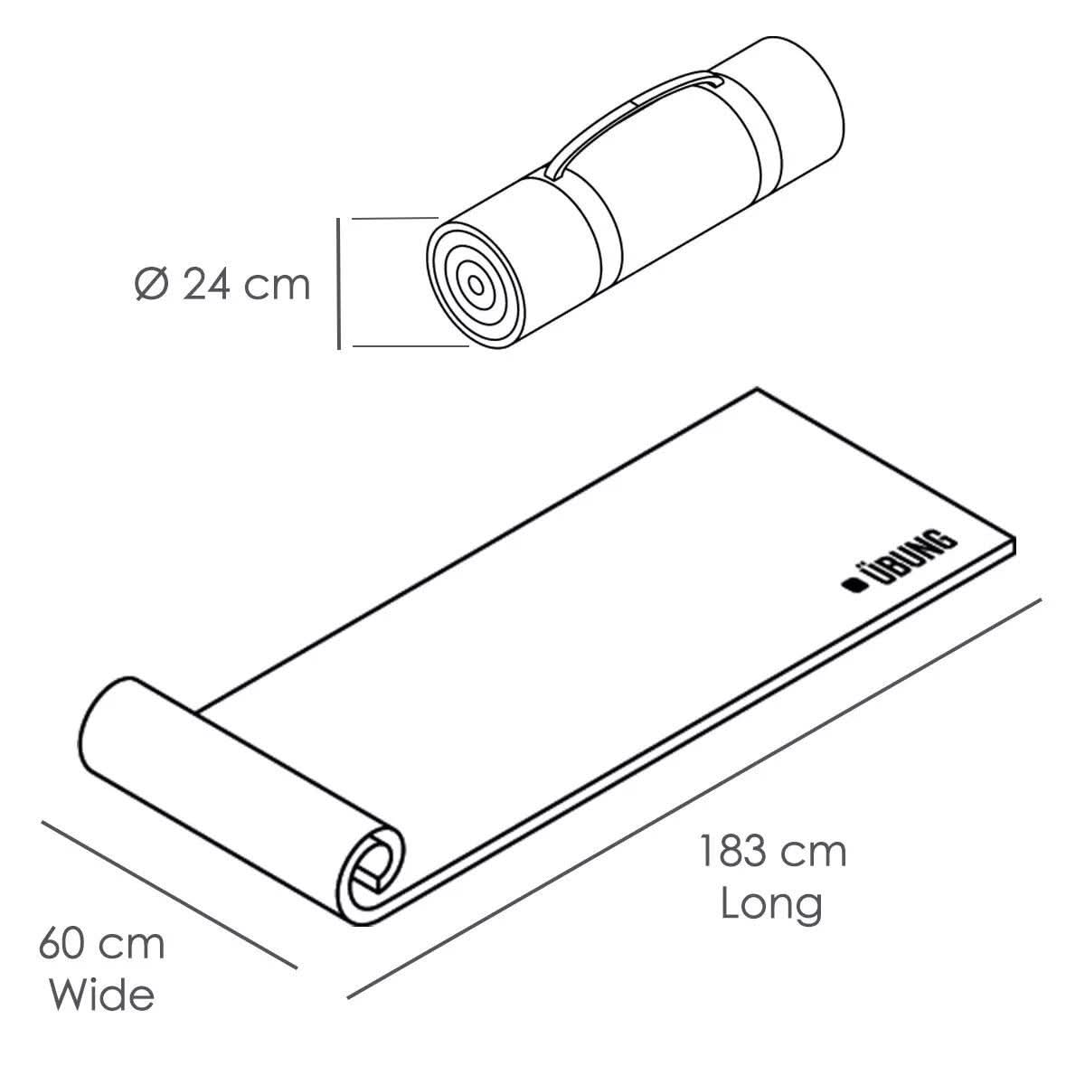 UBUNG Yoga Mat Non Slip with Carry Strap 10mm Thick Exercise Mat for Home Workouts Pilates Yoga Blue