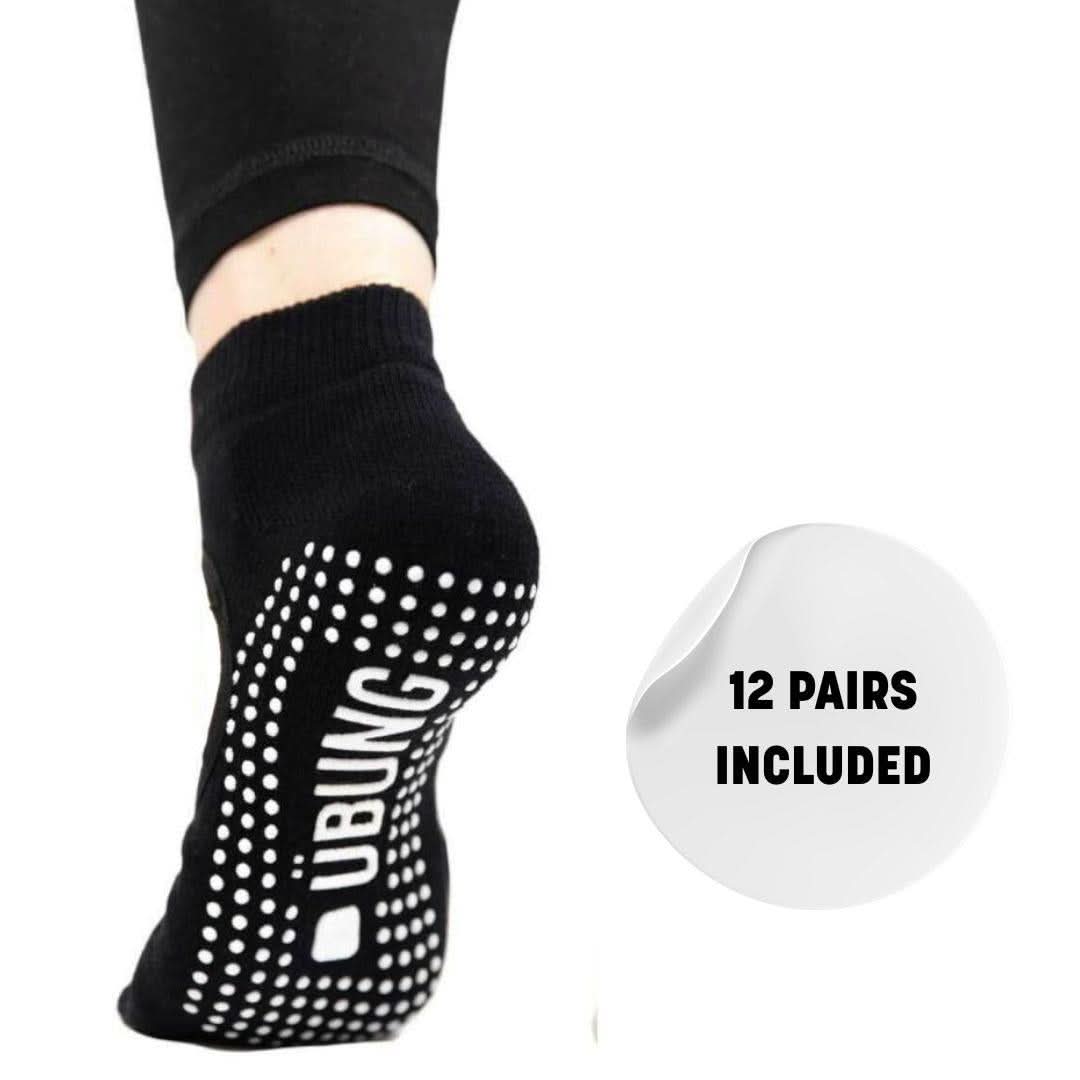 Ubung Yoga Socks Women's PSYSK701 Pack of 12 Size 4.5-9 UK Size Black