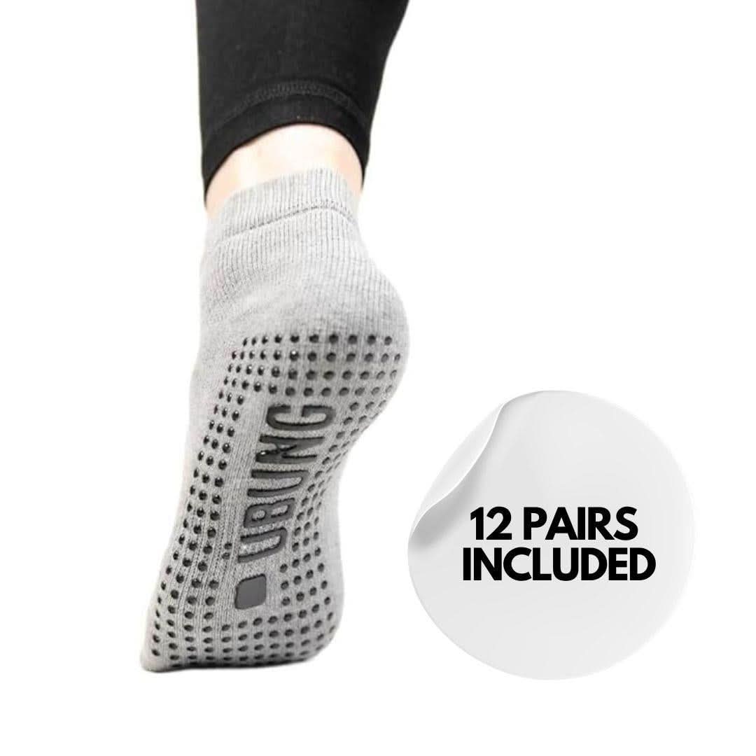 Ubung Yoga Grey Women's PSYSK701 Pack of 12 Size 4.5-9 UK Size