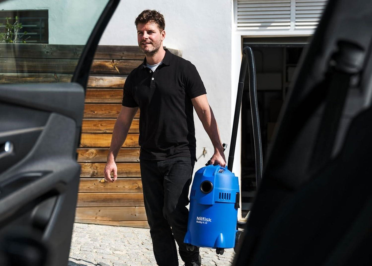 Nilfisk Buddy II Wet and Dry Vacuum for Indoor & Outdoor 18L 1200W Blue