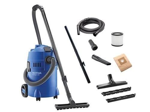 Nilfisk Buddy II Wet and Dry Vacuum for Indoor & Outdoor 18L 1200W Blue