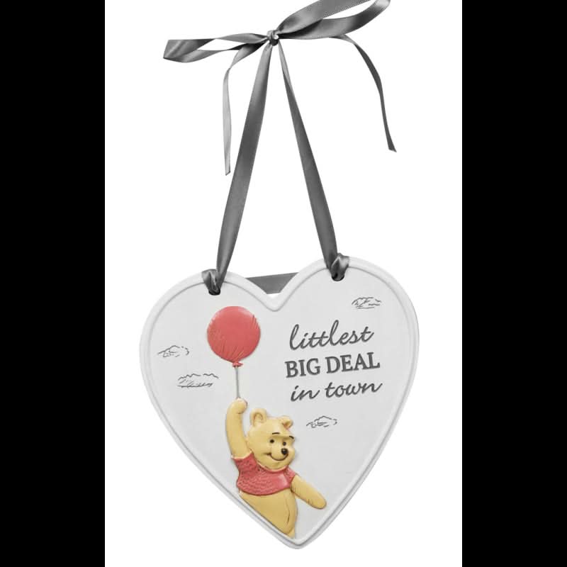 Disney Winnie the Pooh Resin Littlest Big Deal in Town Heart Plaque