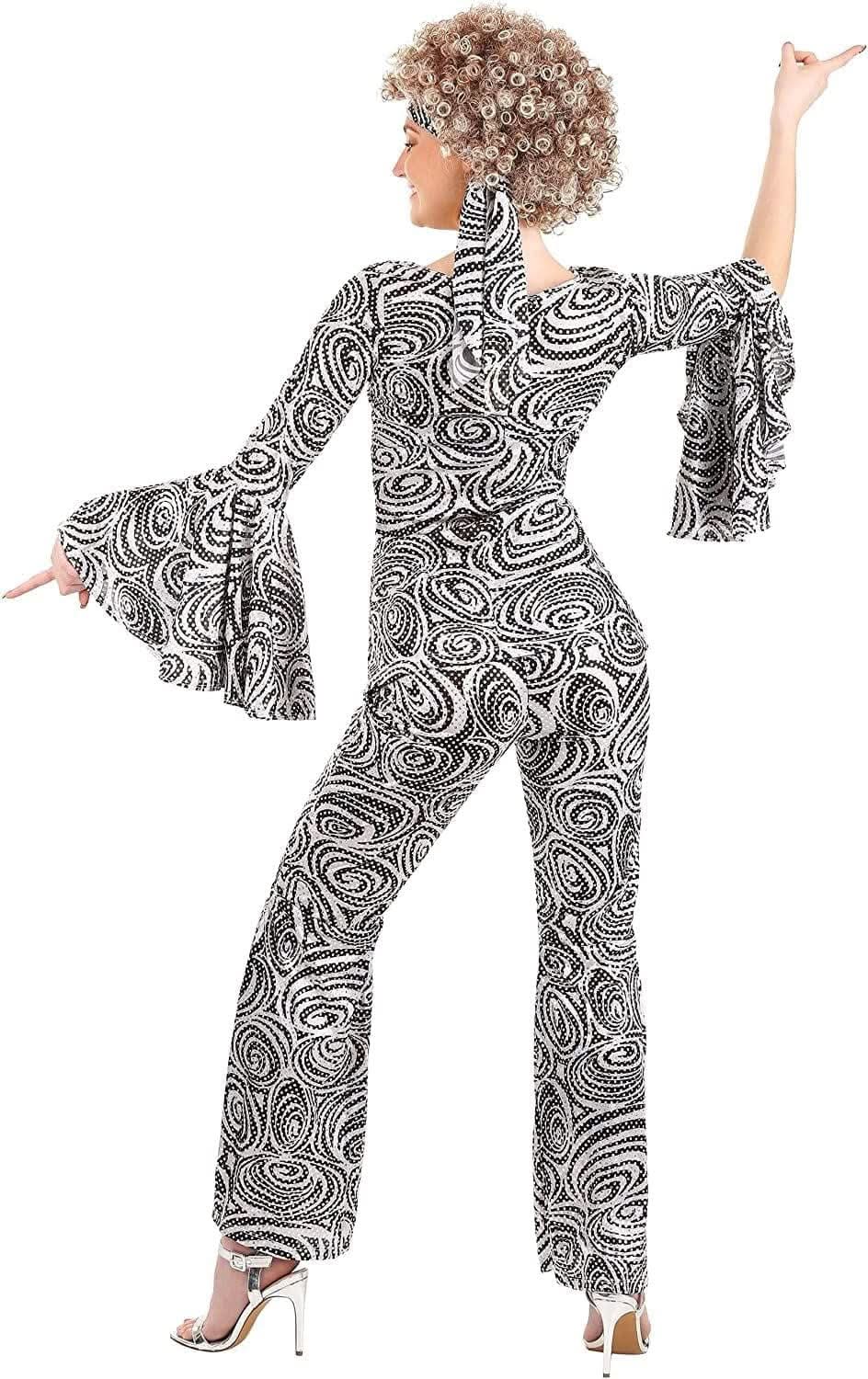 Women's Foxy Lady Disco Diva Retro Hippie Costume - M