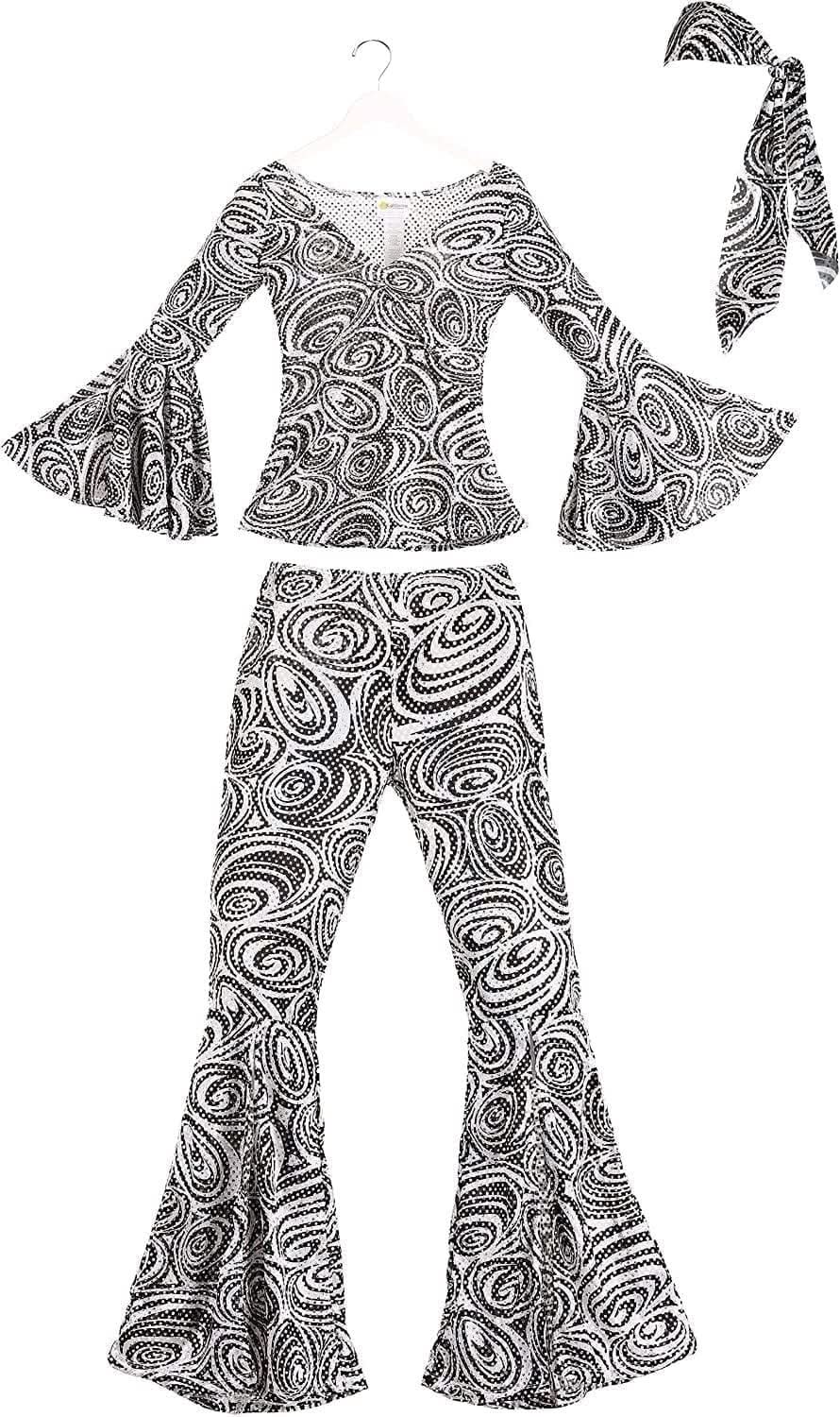 Women's Foxy Lady Disco Diva Retro Hippie Costume - M