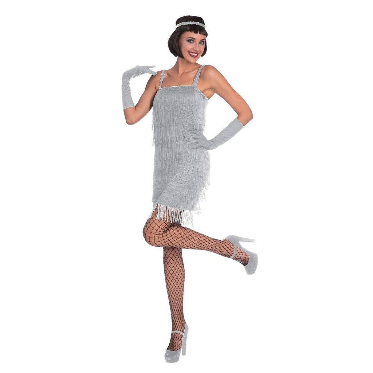 Women's Silver Flapper Costume - 14-16 Large
