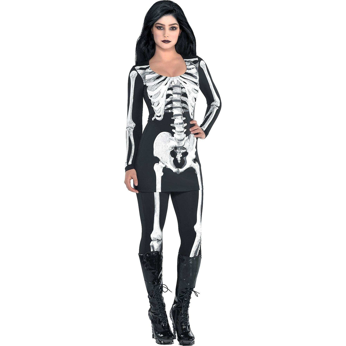 Women's Skeleton Bare Bones Halloween Costume - S