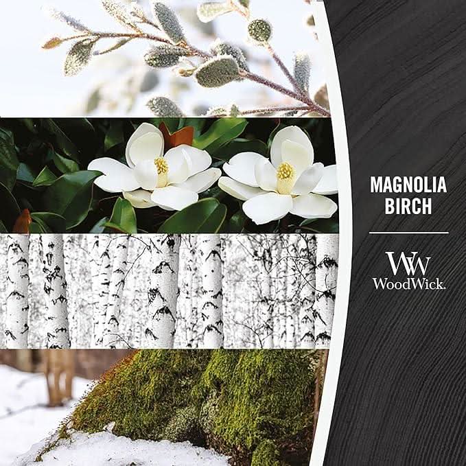 WoodWick Candle Magnolia Birch Large Hourglass White 609g