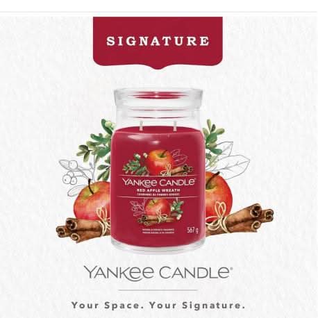 Yankee Candle Signature Red Apple Wreath Large Jar Red 567g