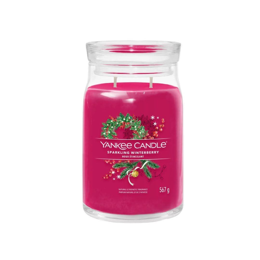 Yankee Candle Signature Sparkling Winterberry Large Jar Pink 567g