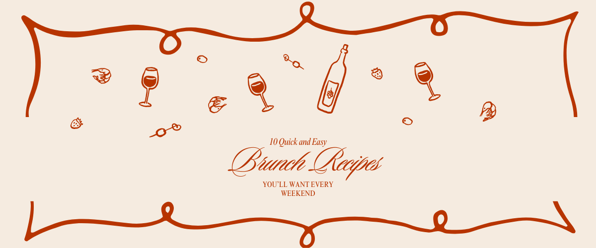 Wine glasses and playful brunch elements for weekend dining