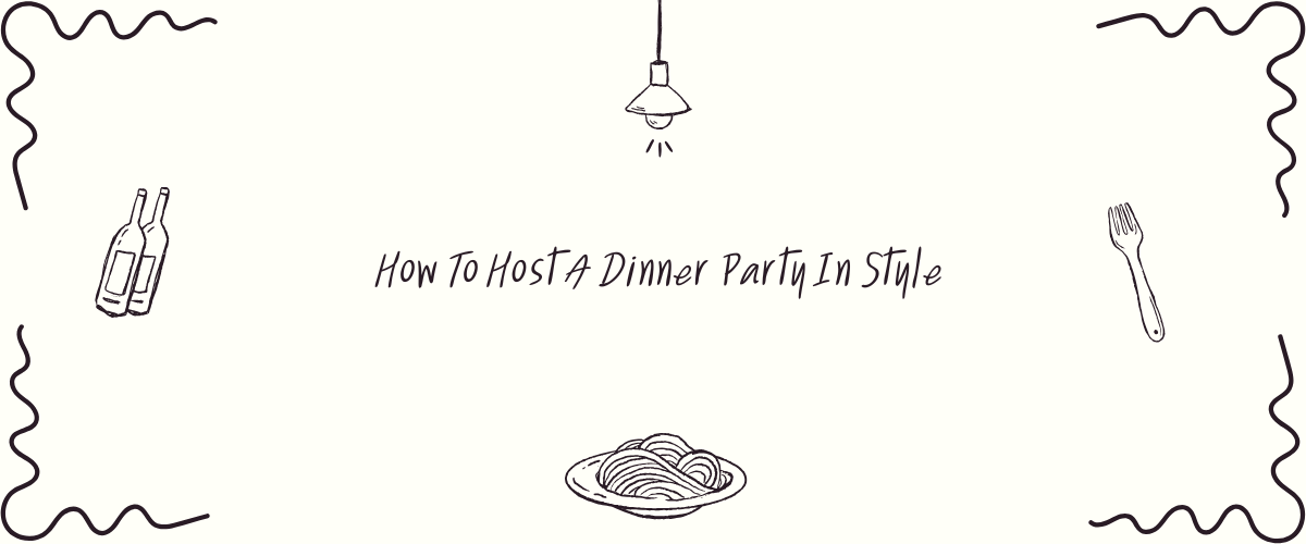 Elegant dinner party setup with a black and white classy colour theme