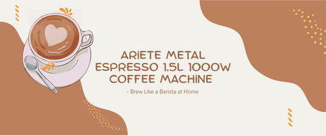 Ariete Metal Espresso 1.5L 1000W Coffee Machine - Brew Like a Barista at Home