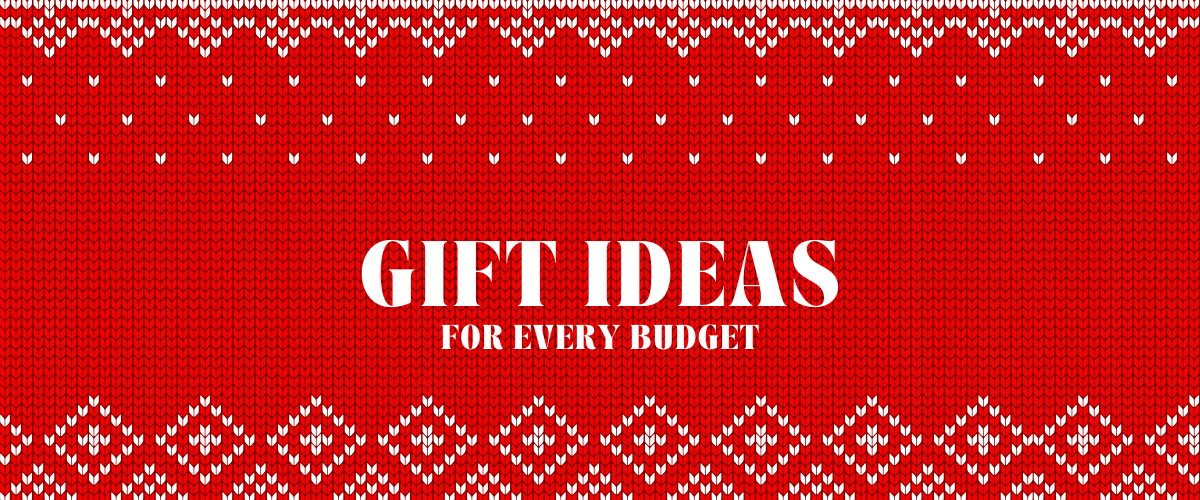 Festive design showcasing best gift ideas for every budget in vibrant red and white knit style