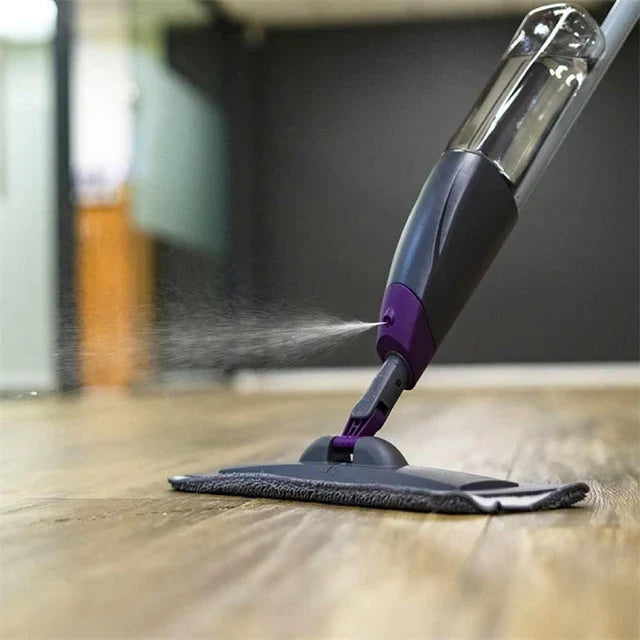 CALITEK spray mop for hardwood floors spraying cleaning solution on wood floor for easy maintenance