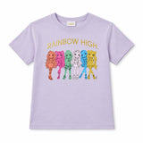 Rainbow High Girls 100% Cotton Short Sleeve T-Shirt 8-10 Years Lilac