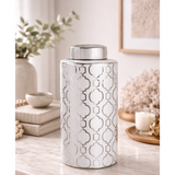 Large Marrakech Round Ginger Jar Silver