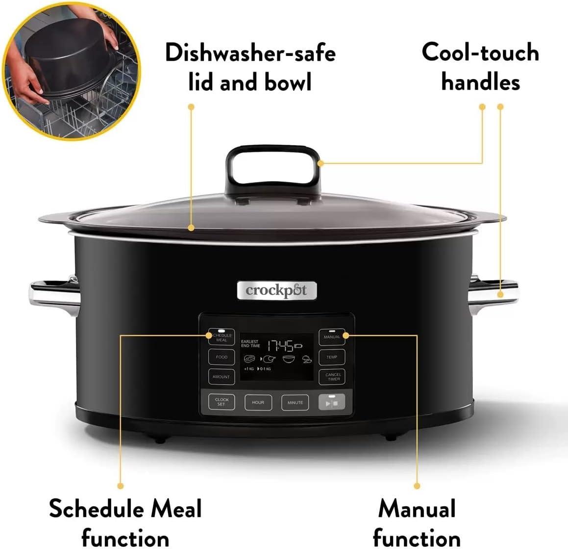 Crockpot TimeSelect 5.6L Digital Slow Cooker CSC093 Black