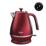 De'Longhi Distinta Flair 1.7L Electric Kettle Matte Metallic Red Finish EU Plug